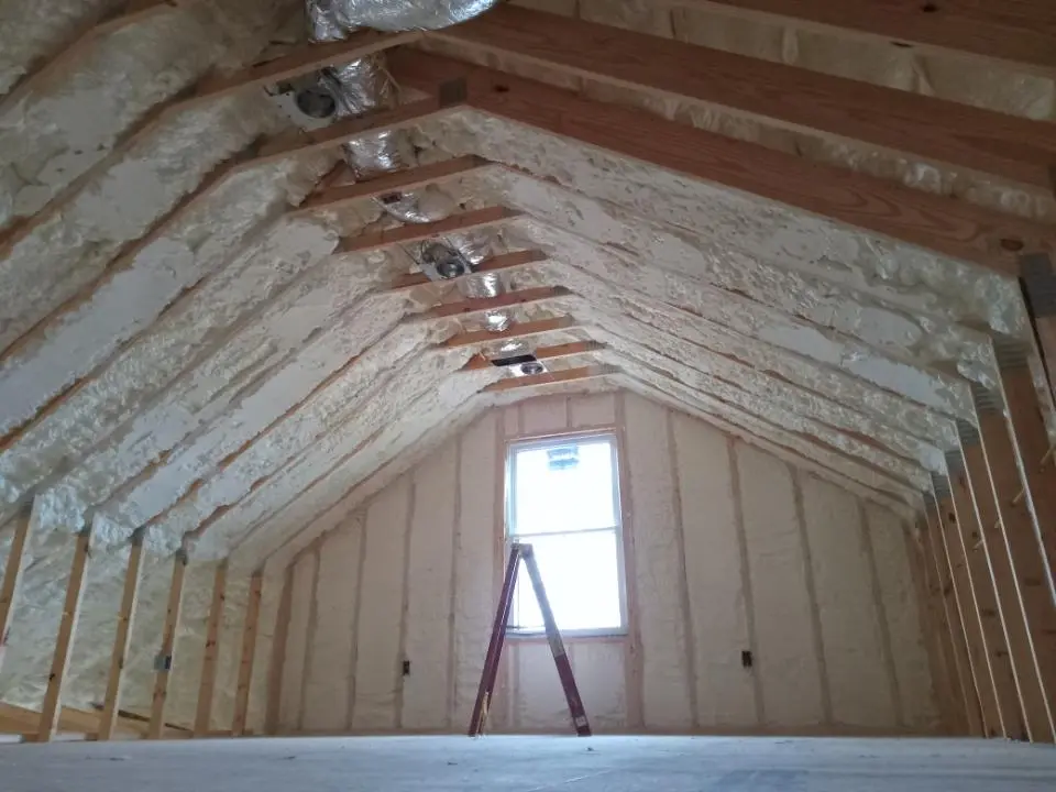 Spray foam roofing application for Crawl Space Insulation project in Woodward